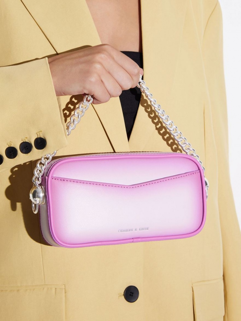 Geanta Crossbody Charles & Keith Cayce Ombre Boxy Violet | 710CJTNZK