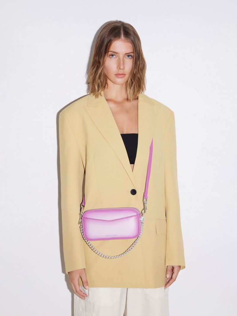 Geanta Crossbody Charles & Keith Cayce Ombre Boxy Violet | 710CJTNZK