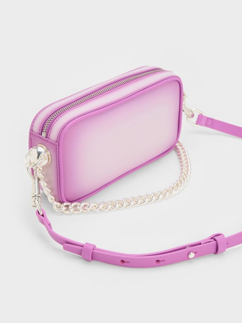 Geanta Crossbody Charles & Keith Cayce Ombre Boxy Violet | 710CJTNZK