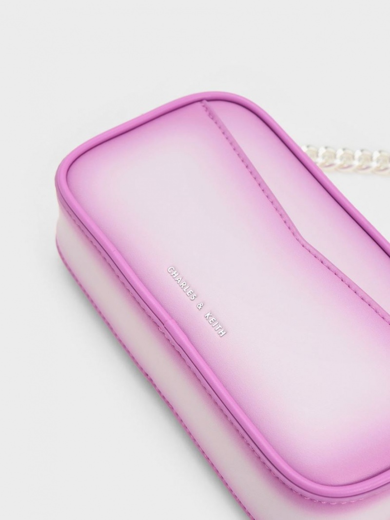 Geanta Crossbody Charles & Keith Cayce Ombre Boxy Violet | 710CJTNZK