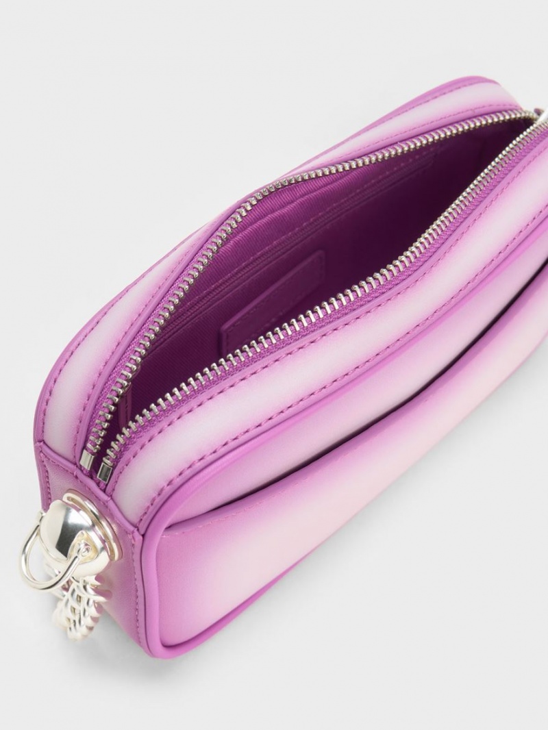 Geanta Crossbody Charles & Keith Cayce Ombre Boxy Violet | 710CJTNZK