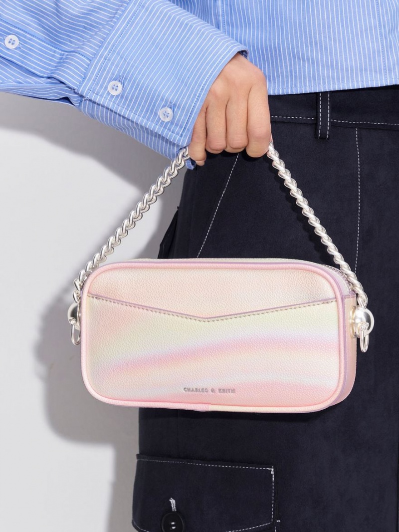 Geanta Crossbody Charles & Keith Cayce Swirl-Print Boxy Roz | 459WEIHKC