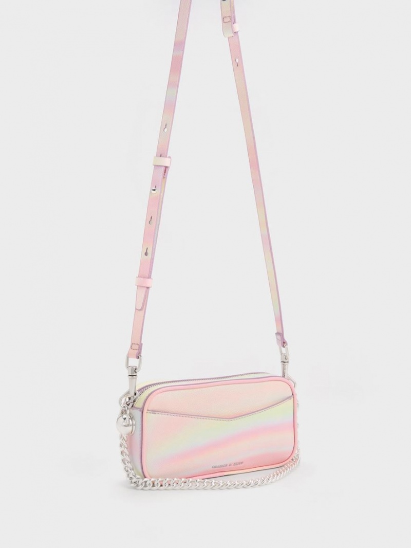 Geanta Crossbody Charles & Keith Cayce Swirl-Print Boxy Roz | 459WEIHKC