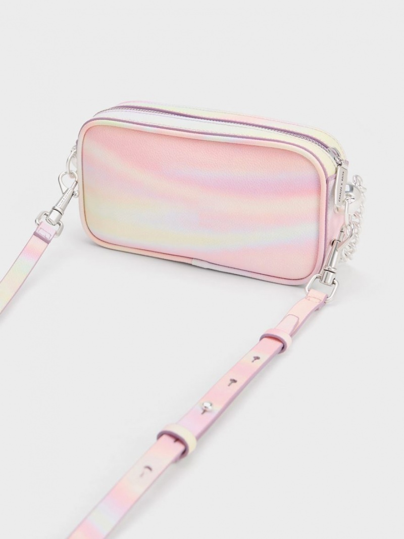 Geanta Crossbody Charles & Keith Cayce Swirl-Print Boxy Roz | 459WEIHKC