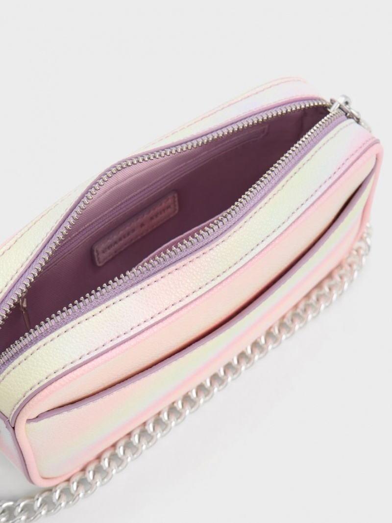 Geanta Crossbody Charles & Keith Cayce Swirl-Print Boxy Roz | 459WEIHKC