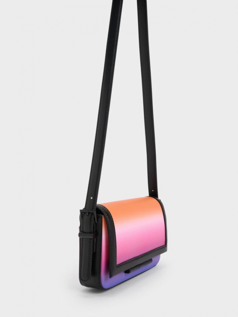 Geanta Crossbody Charles & Keith Cesia Holographic Roz | 850DKLVRJ