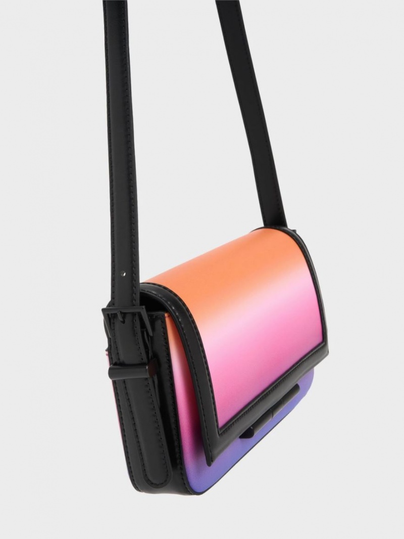 Geanta Crossbody Charles & Keith Cesia Holographic Roz | 850DKLVRJ