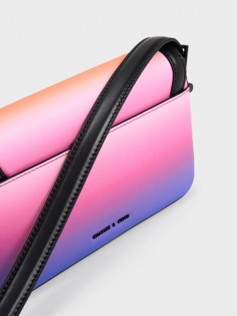 Geanta Crossbody Charles & Keith Cesia Holographic Roz | 850DKLVRJ