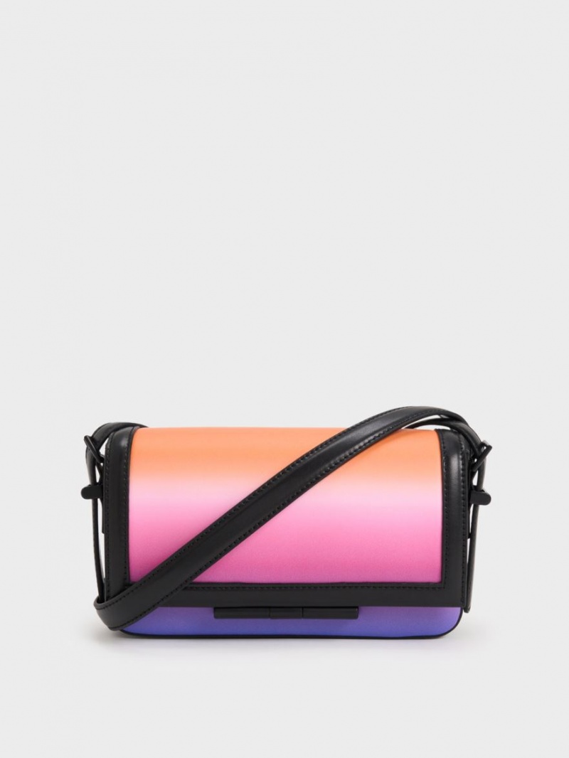 Geanta Crossbody Charles & Keith Cesia Holographic Roz | 850DKLVRJ