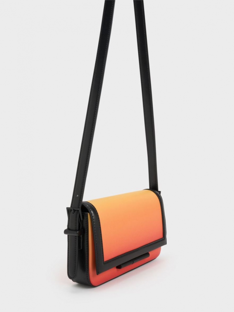 Geanta Crossbody Charles & Keith Cesia Portocalii | 013QGCNDL