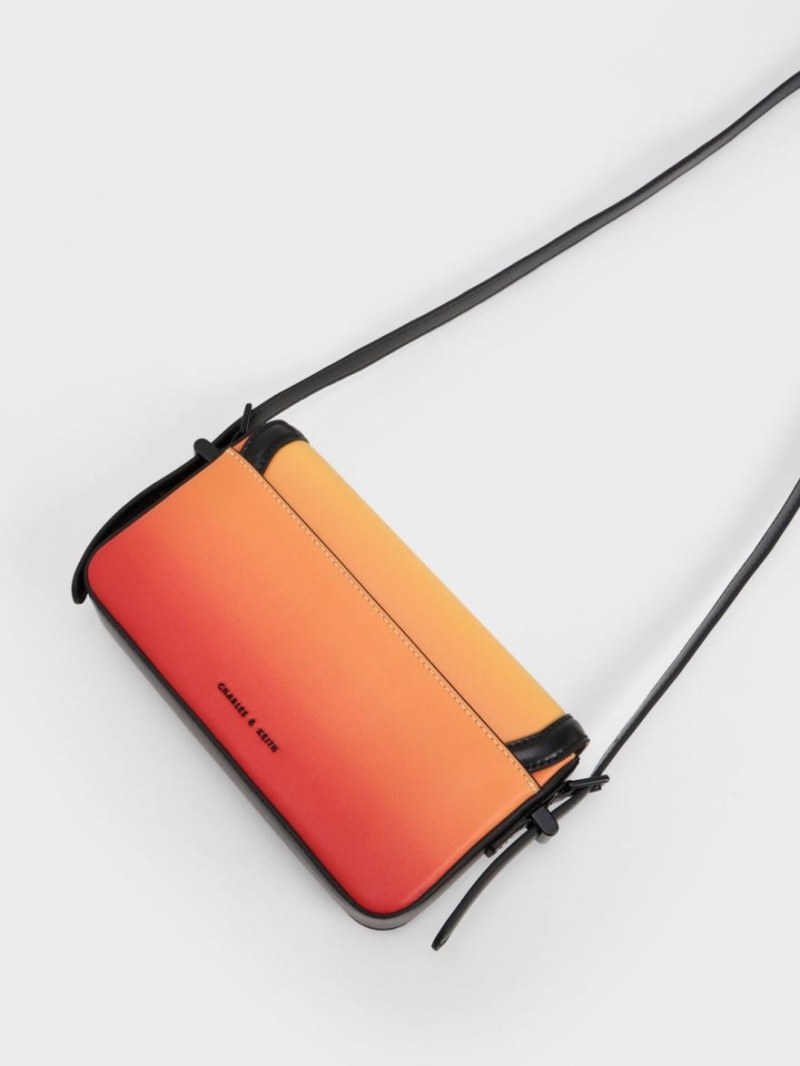Geanta Crossbody Charles & Keith Cesia Portocalii | 013QGCNDL