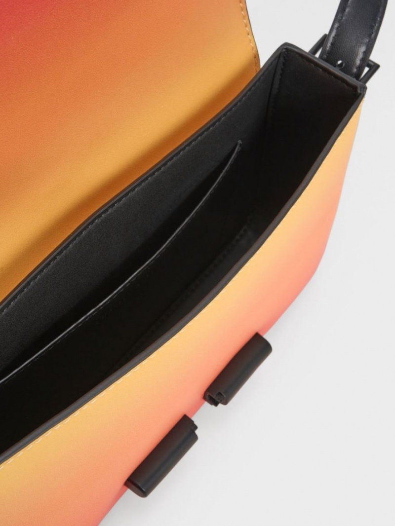 Geanta Crossbody Charles & Keith Cesia Portocalii | 013QGCNDL