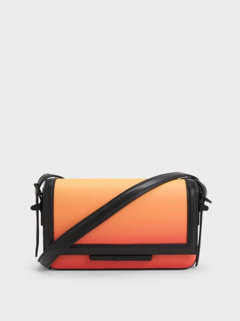 Geanta Crossbody Charles & Keith Cesia Portocalii | 013QGCNDL