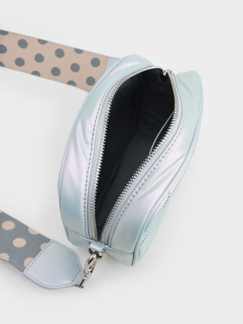 Geanta Crossbody Charles & Keith Chailly Panelled & Pouch Paon | 739GCOSMK