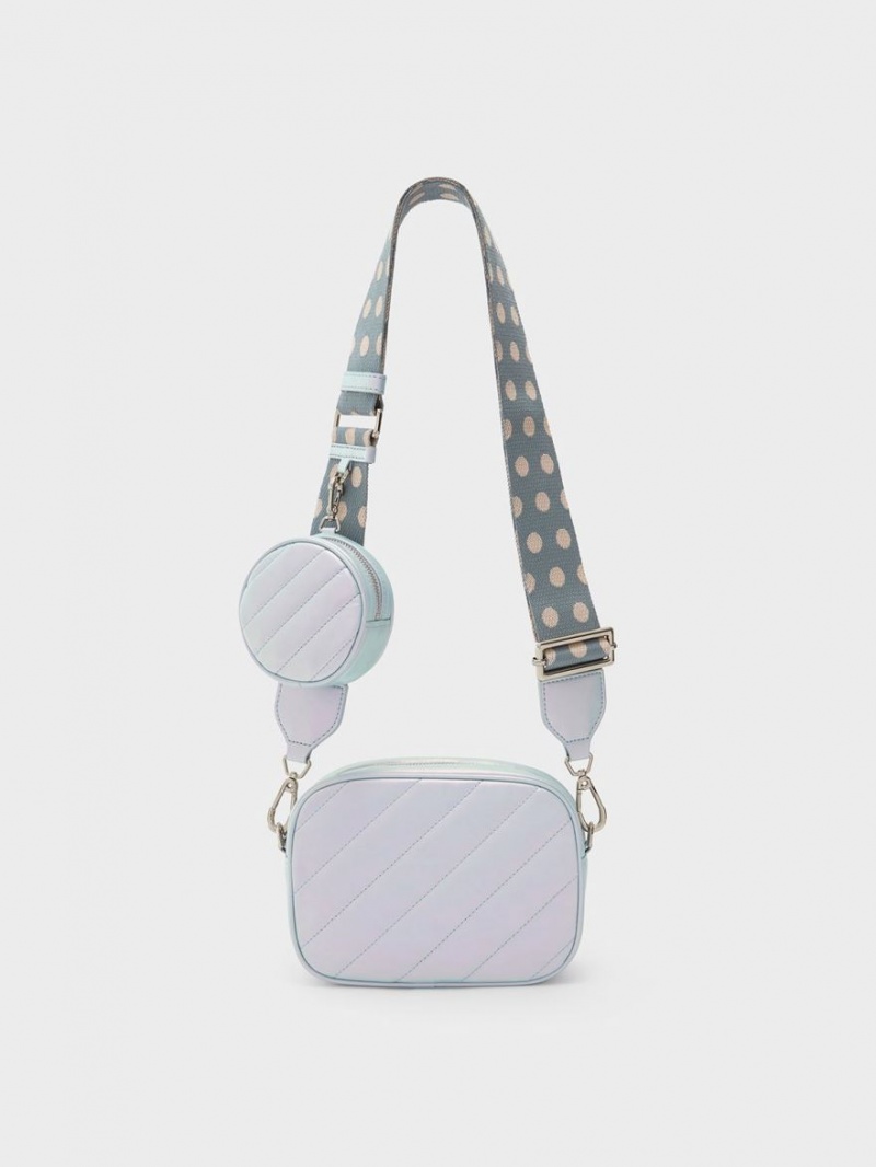 Geanta Crossbody Charles & Keith Chailly Panelled & Pouch Paon | 739GCOSMK