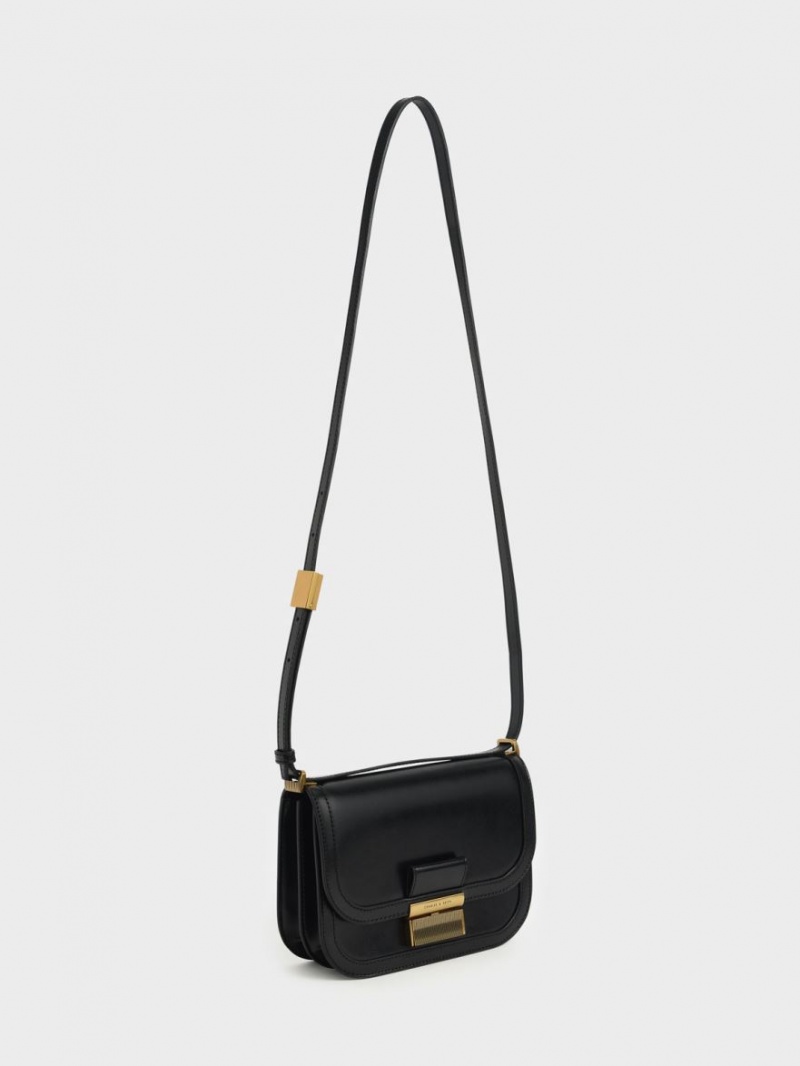 Geanta Crossbody Charles & Keith Charlot Negrii | 985WSJGIT