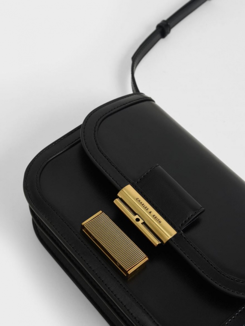 Geanta Crossbody Charles & Keith Charlot Negrii | 985WSJGIT
