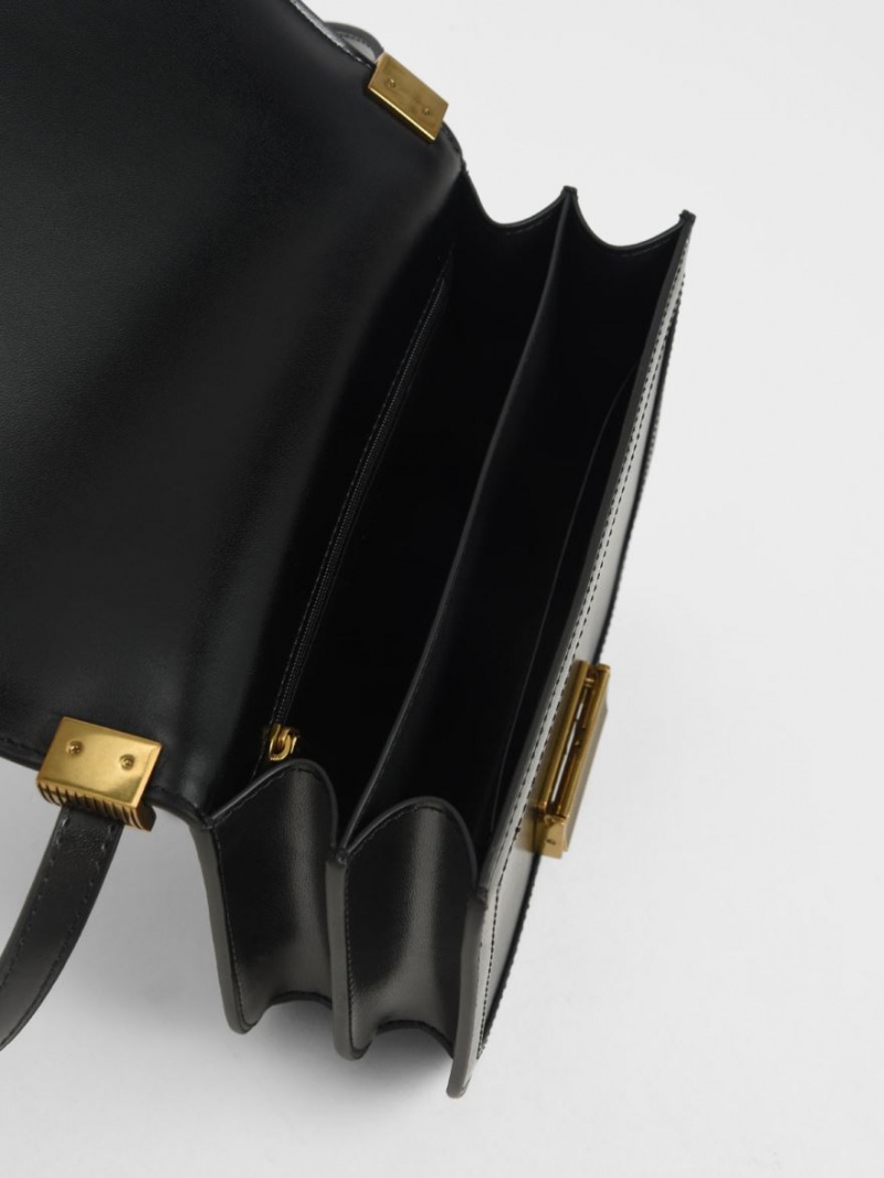 Geanta Crossbody Charles & Keith Charlot Negrii | 985WSJGIT