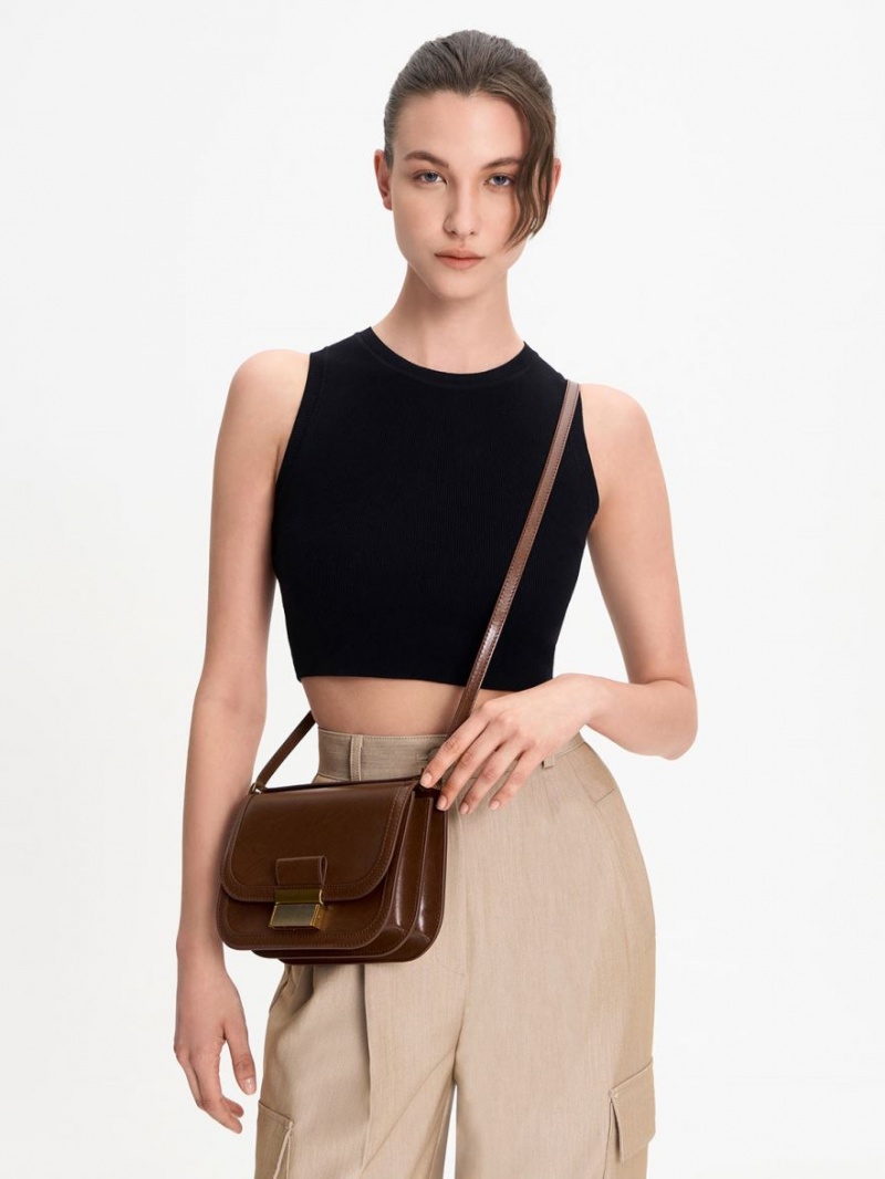 Geanta Crossbody Charles & Keith Charlot Maro Inchis | 203YUIXVW