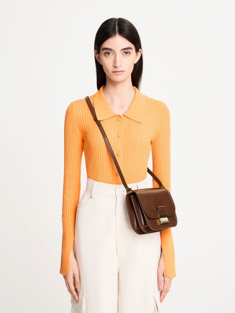 Geanta Crossbody Charles & Keith Charlot Maro Inchis | 203YUIXVW
