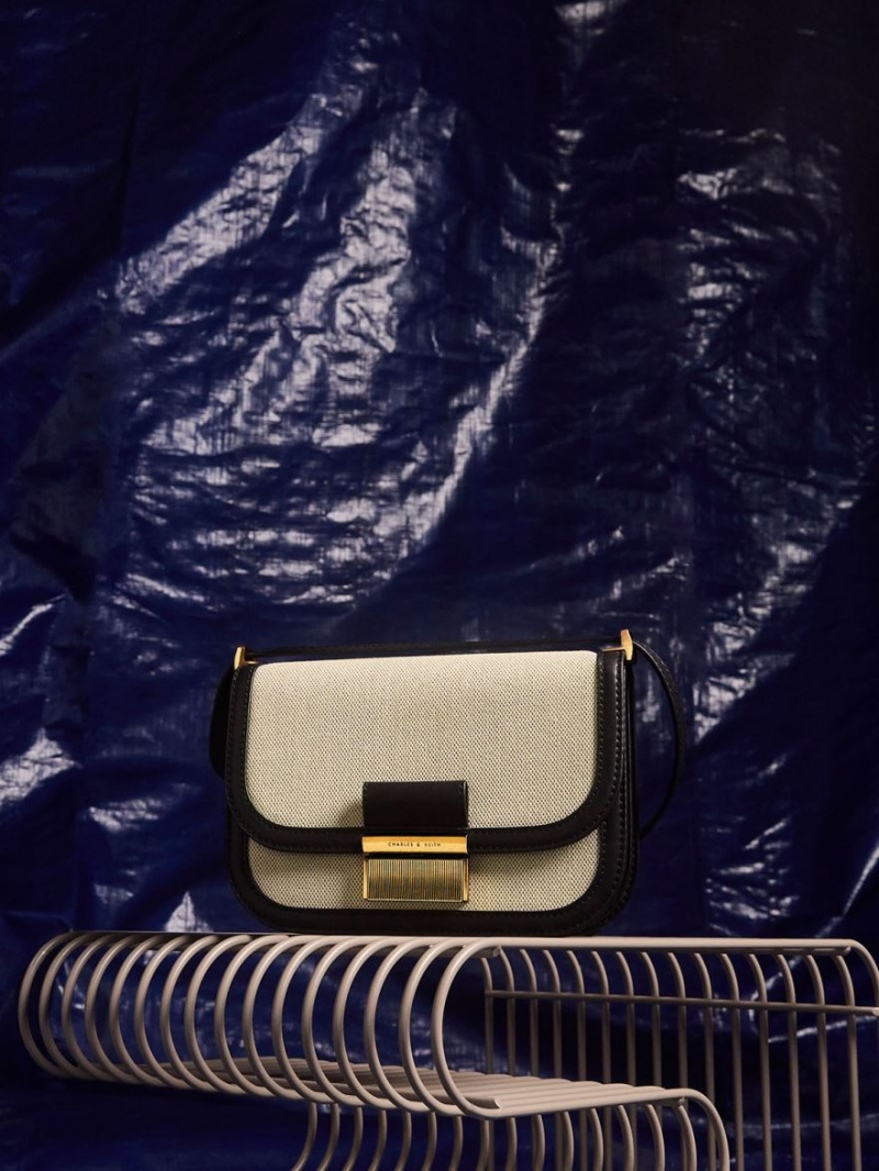 Geanta Crossbody Charles & Keith Charlot Panza Bej | 924SZAKEJ