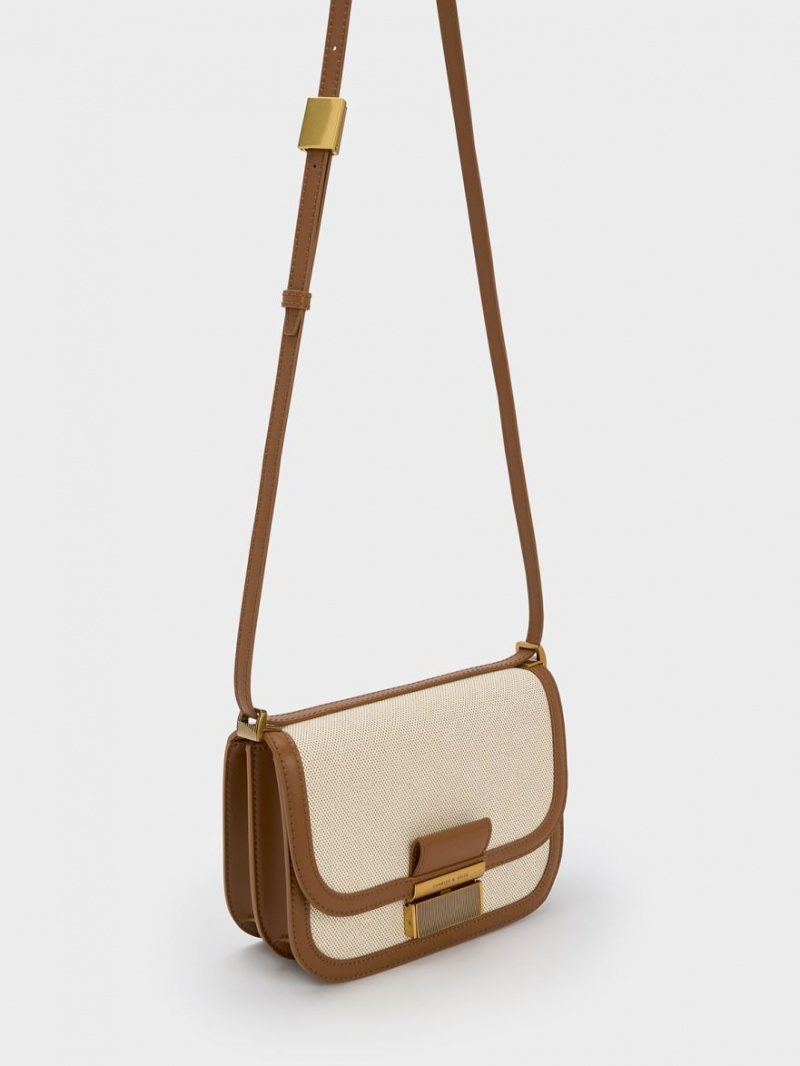Geanta Crossbody Charles & Keith Charlot Panza Maro | 026WLJYAX
