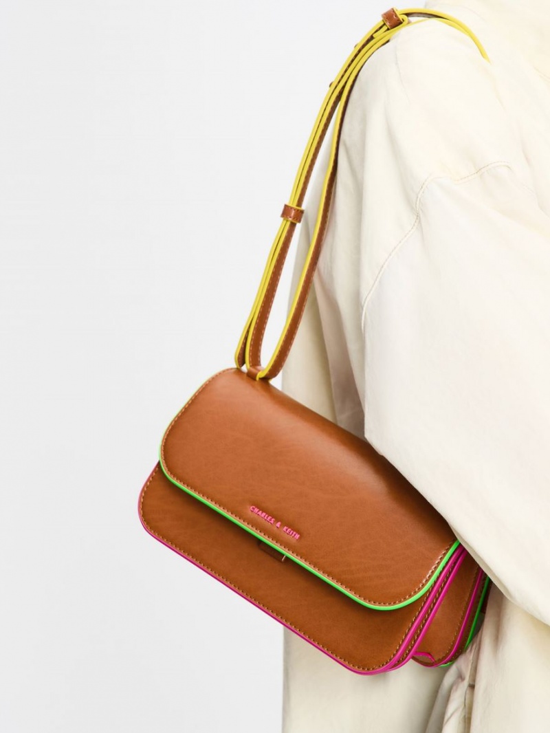 Geanta Crossbody Charles & Keith Clove Maro | 398PTQHFU