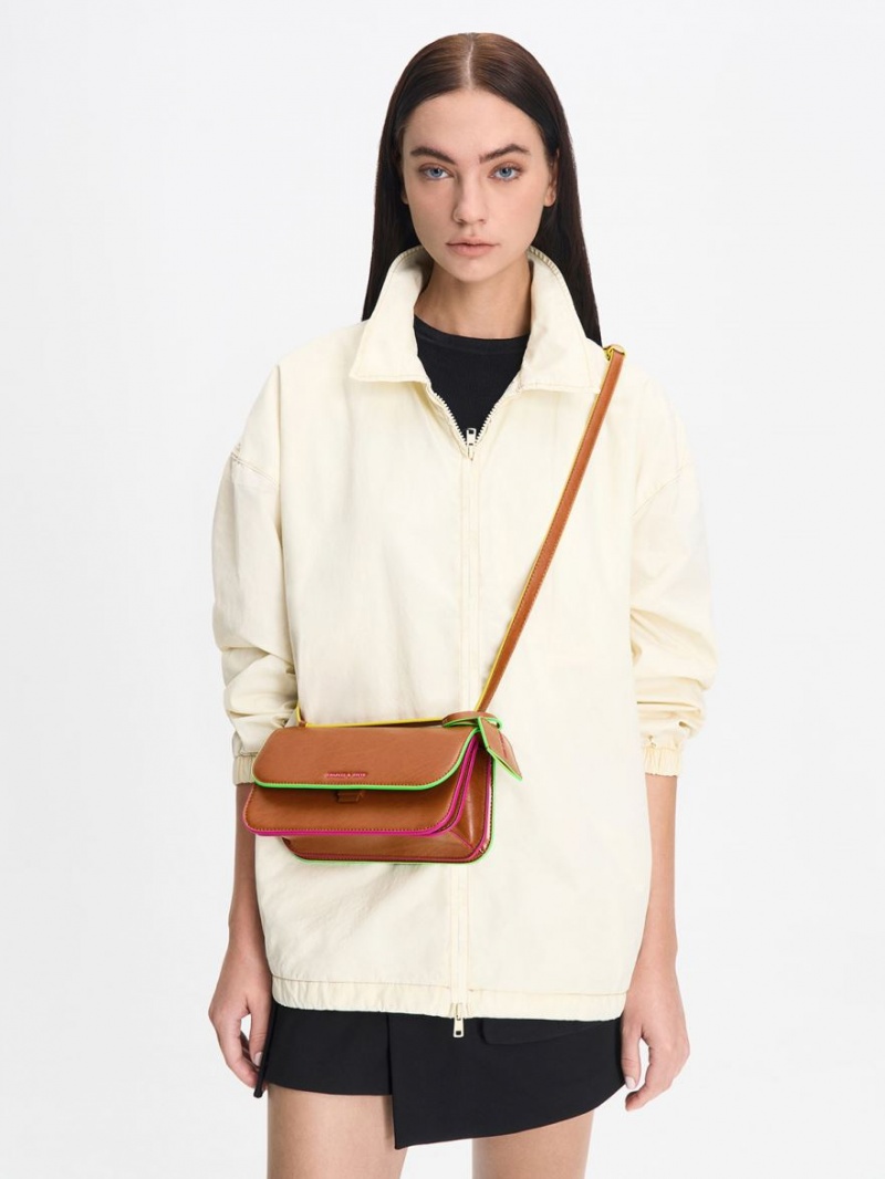 Geanta Crossbody Charles & Keith Clove Maro | 398PTQHFU
