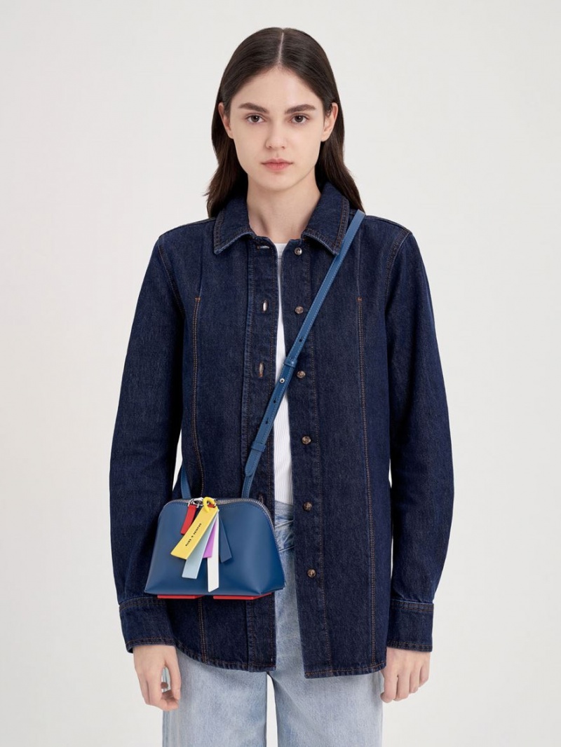 Geanta Crossbody Charles & Keith Cockade Bleumarin | 364LKDETV