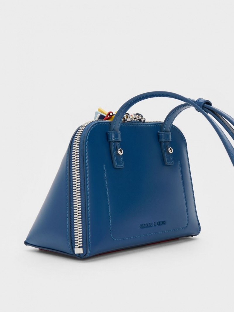 Geanta Crossbody Charles & Keith Cockade Bleumarin | 364LKDETV
