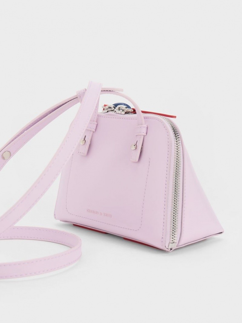Geanta Crossbody Charles & Keith Cockade Violet | 798PLORNI