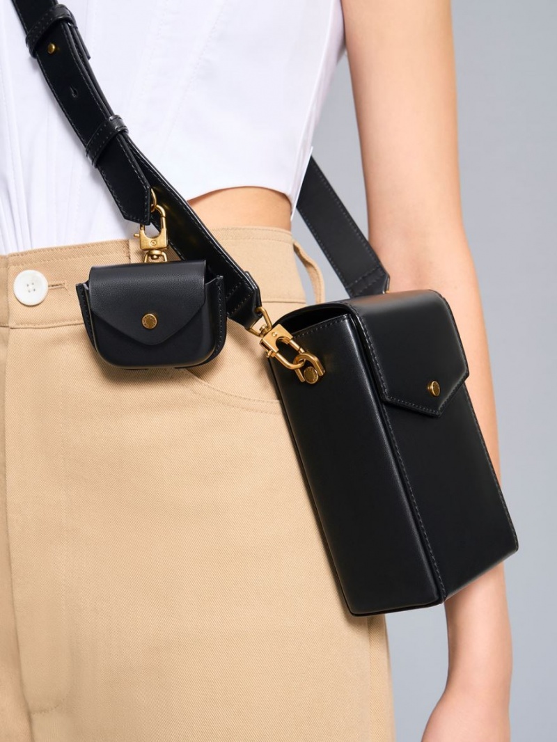 Geanta Crossbody Charles & Keith Elongated Negrii | 925QLJGXD