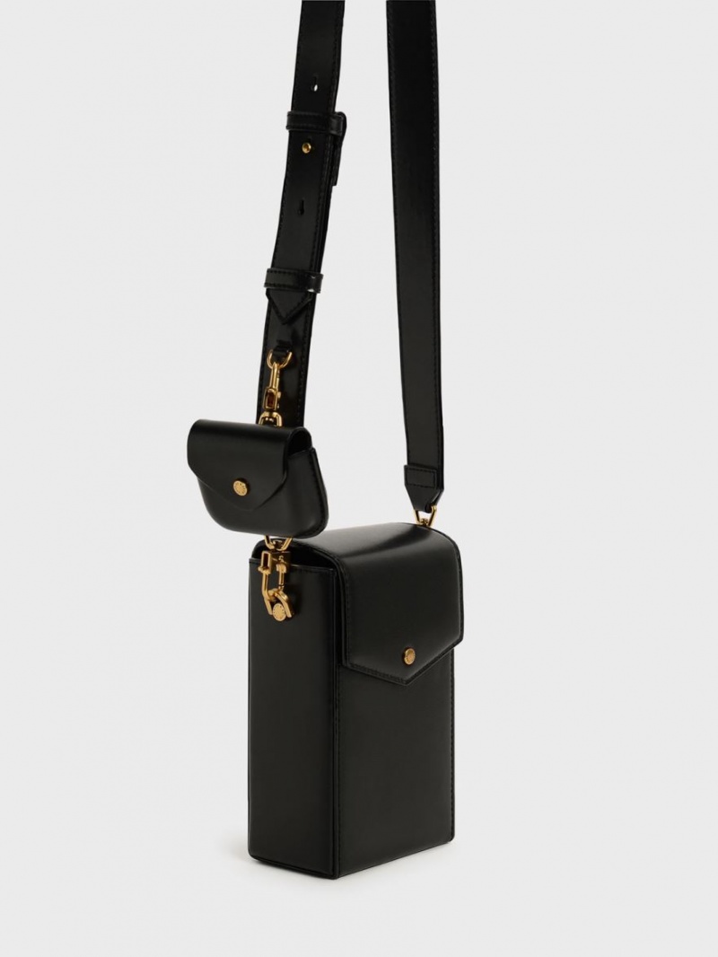 Geanta Crossbody Charles & Keith Elongated Negrii | 925QLJGXD
