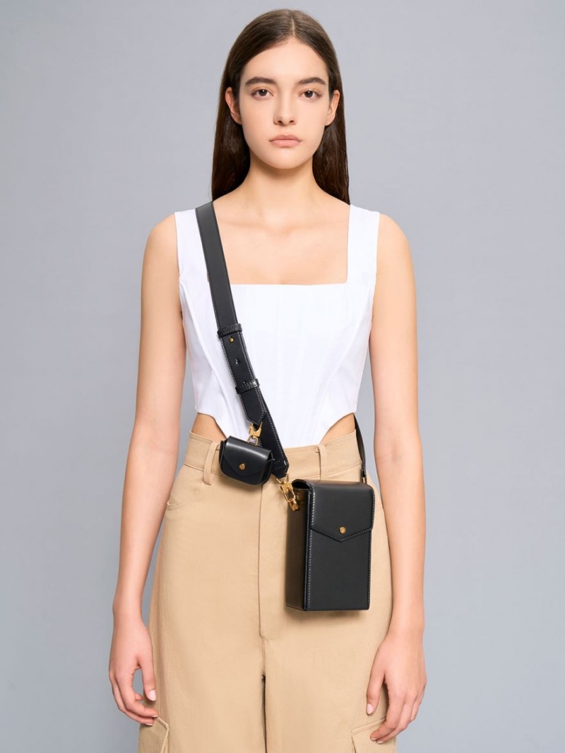 Geanta Crossbody Charles & Keith Elongated Negrii | 925QLJGXD