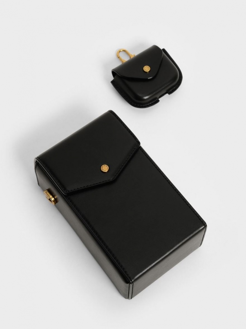 Geanta Crossbody Charles & Keith Elongated Negrii | 925QLJGXD