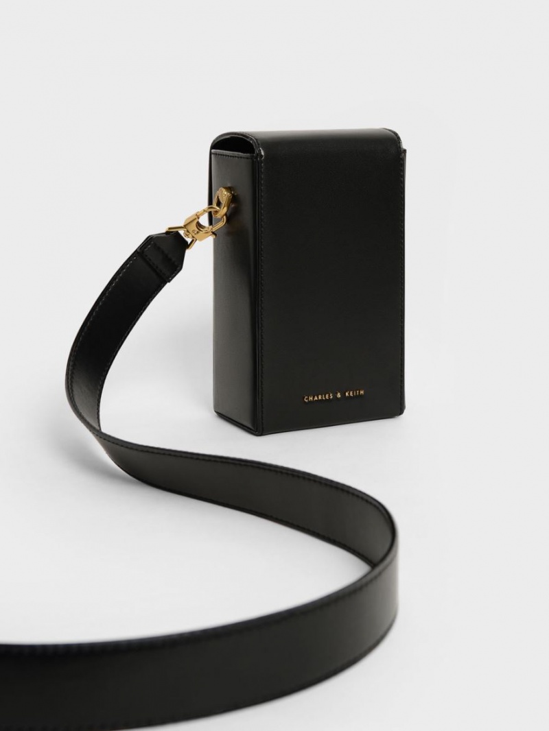 Geanta Crossbody Charles & Keith Elongated Negrii | 925QLJGXD