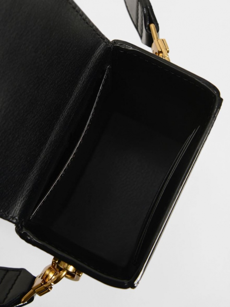 Geanta Crossbody Charles & Keith Elongated Negrii | 925QLJGXD