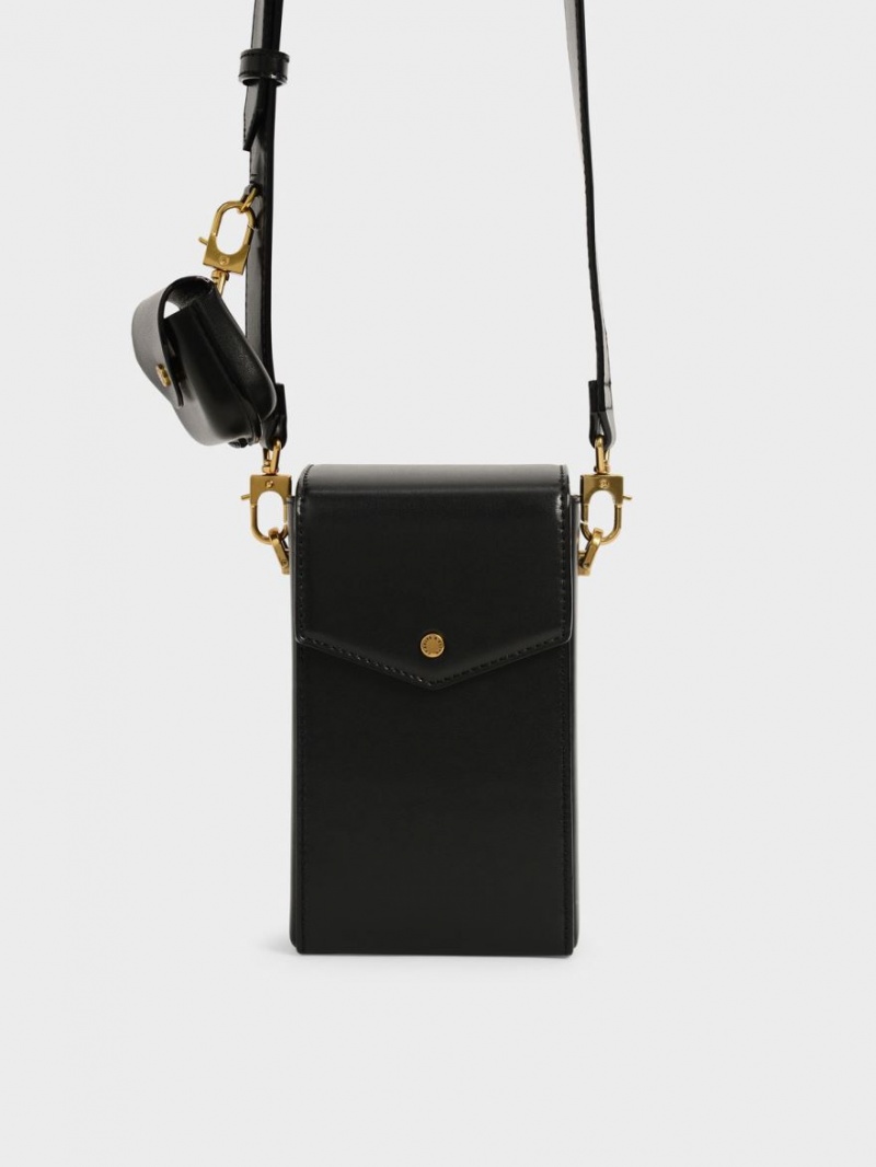 Geanta Crossbody Charles & Keith Elongated Negrii | 925QLJGXD