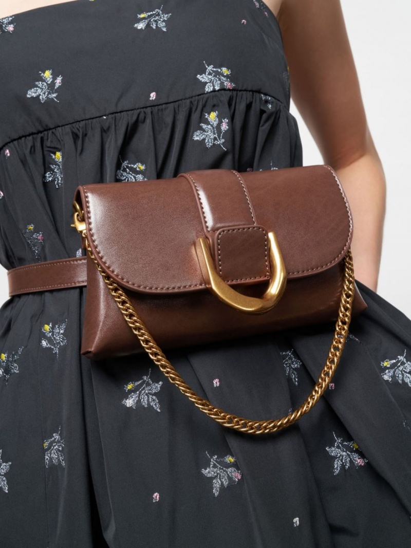 Geanta Crossbody Charles & Keith Gabine Maro Inchis | 501YIQEKX