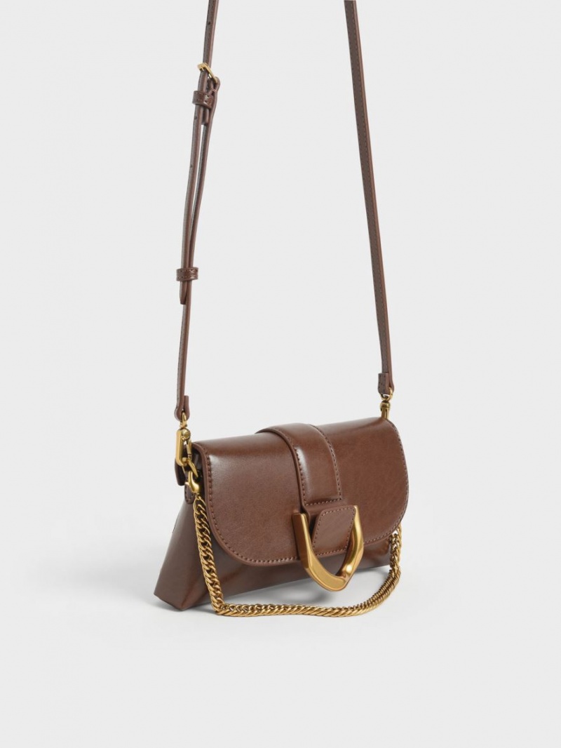 Geanta Crossbody Charles & Keith Gabine Maro Inchis | 501YIQEKX
