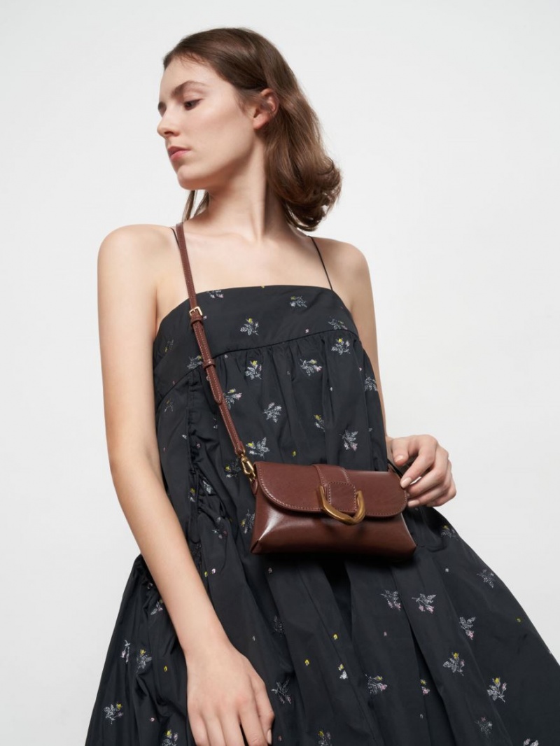 Geanta Crossbody Charles & Keith Gabine Maro Inchis | 501YIQEKX