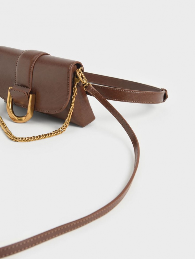 Geanta Crossbody Charles & Keith Gabine Maro Inchis | 501YIQEKX