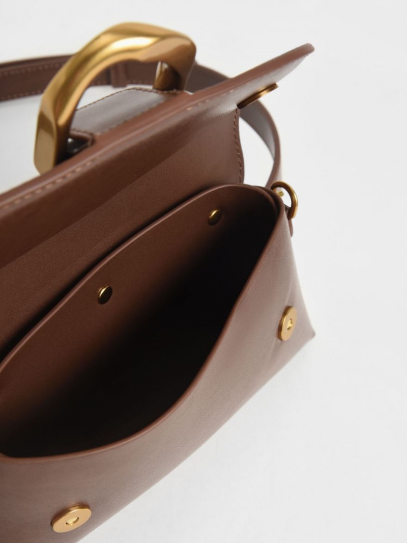 Geanta Crossbody Charles & Keith Gabine Maro Inchis | 501YIQEKX