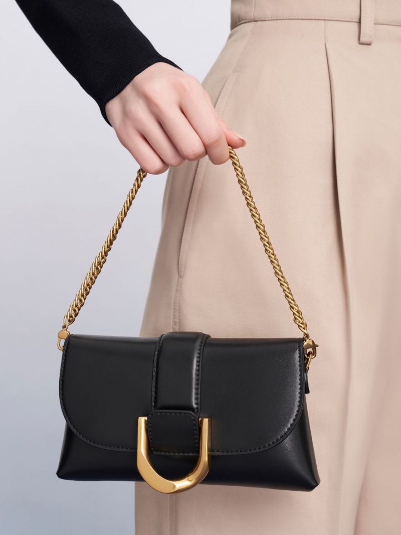 Geanta Crossbody Charles & Keith Gabine Negrii | 841REVJYG