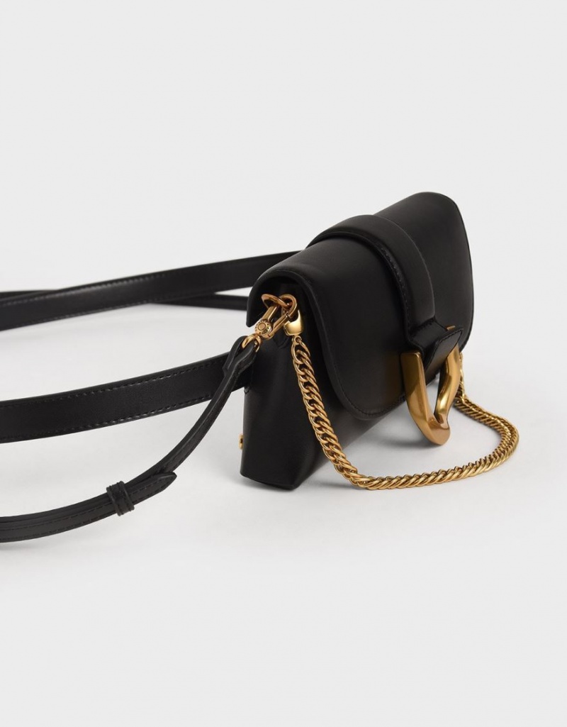 Geanta Crossbody Charles & Keith Gabine Negrii | 841REVJYG