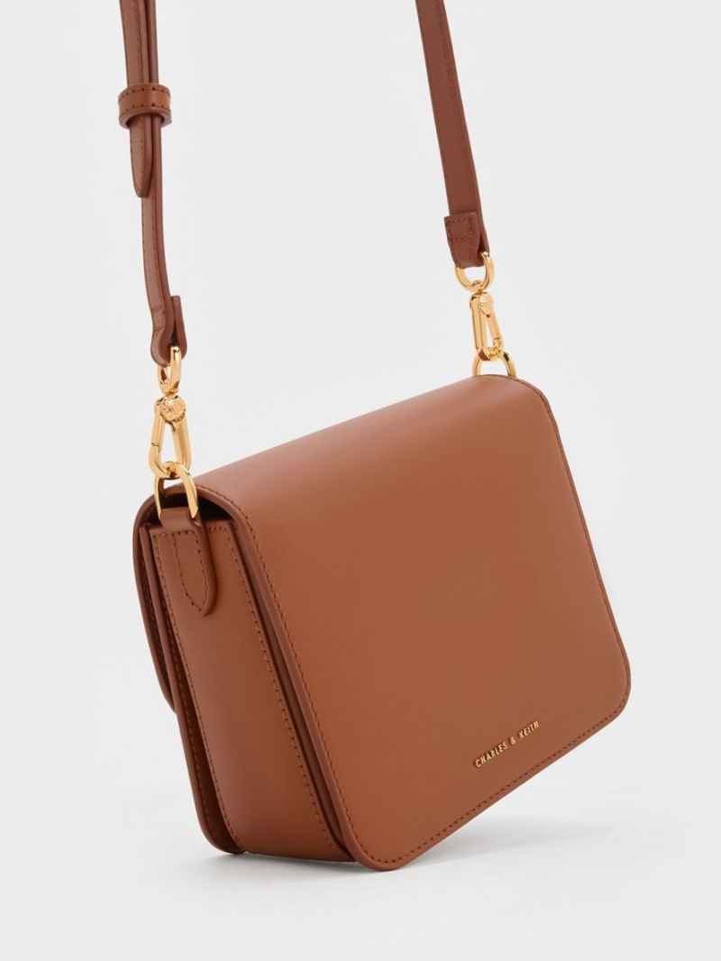 Geanta Crossbody Charles & Keith Gabine Piele Maro | 061OZDVNL