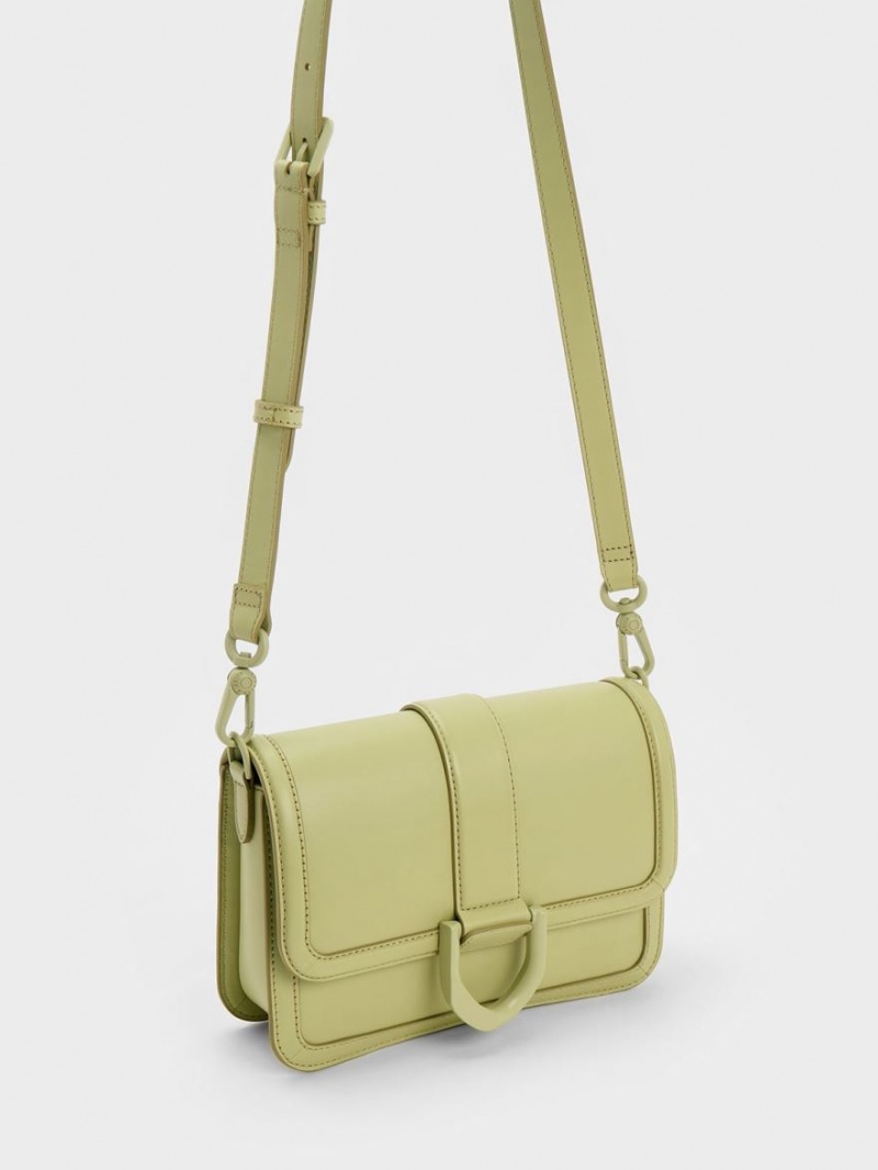 Geanta Crossbody Charles & Keith Gabine Piele Verzi | 941FGPSUQ