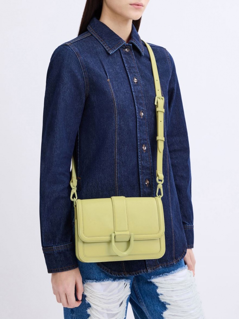 Geanta Crossbody Charles & Keith Gabine Piele Verzi | 941FGPSUQ