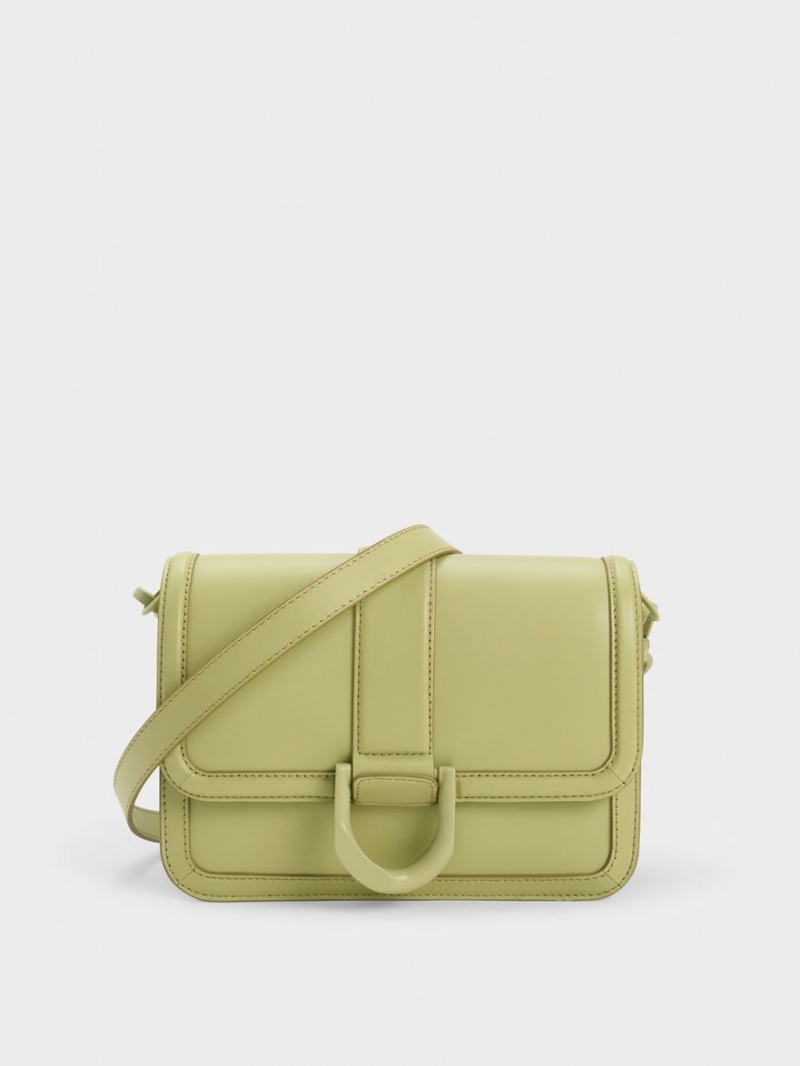 Geanta Crossbody Charles & Keith Gabine Piele Verzi | 941FGPSUQ
