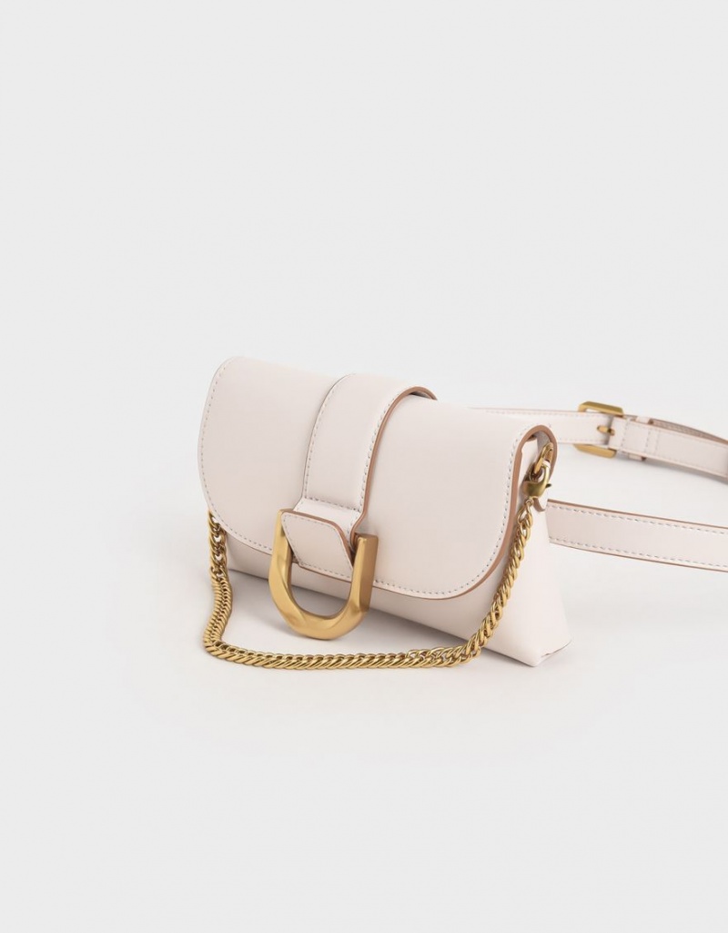 Geanta Crossbody Charles & Keith Gabine Roz Deschis | 184EYVFZC